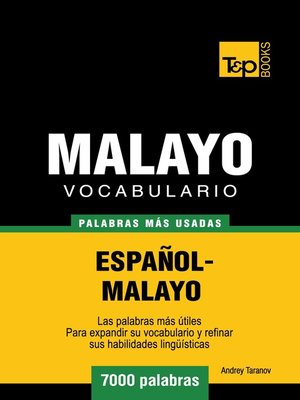 cover image of Vocabulario Español-Malayo